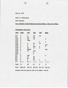 Memorandum from Judy Chilcote to Mark H. McCormack