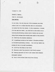 Memorandum from Mark H. McCormack to Edward J. Keating