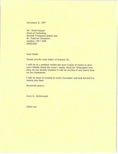 Letter from Mark H. McCormack to Basil Hooper