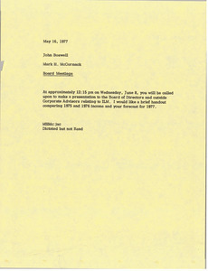 Memorandum from Mark H. McCormack to John Boswell