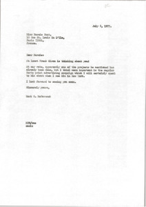 Letter from Mark H. McCormack to Marcie Hunt