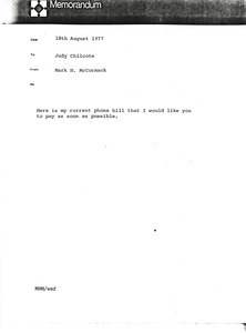 Memorandum from Mark H. McCormack to Judy Chilcote