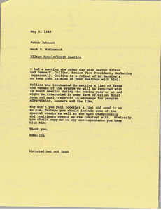 Memorandum from Mark H. McCormack to Peter Johnson