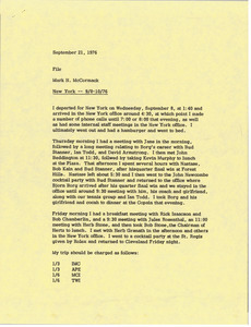 Memorandum from Mark H. McCormack to file