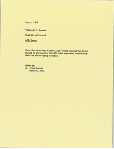 Memorandum from Mark H. McCormack to Terrence P. Reagan