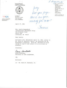 Letter from Donna Bonatesta to Laurie Roggenburk