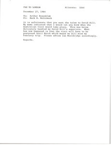 Fax from Mark H. McCormack to Arthur Rosenblum