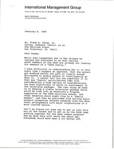 Letter from Mark H. McCormack to Frank D. Tatum