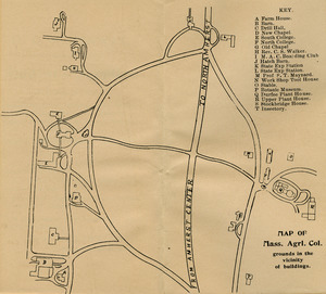 Map of Mass. Agrl. Col. grounds in the vicinity of buildings