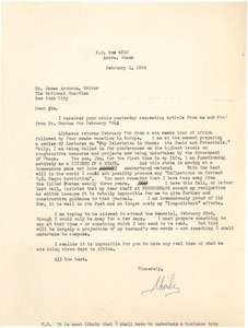 Letter from Shirley Graham Du Bois to James Aronson