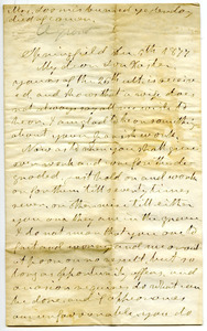 Letter from Aldin Grout to Frank Hugh Foster