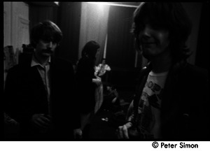 The Byrds and Flying Burrito Brothers performing at the Boston Tea Party: Roger McGuinn an Gram Parsons (l. to r.) behind stage