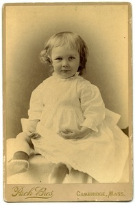 Alice Channing: studio portrait, seated, at 18 months age