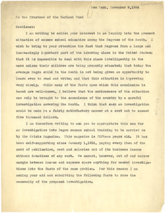 Letter from W. E. B. Du Bois to American Fund for Public Service