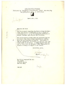 Letter from Architecture to W. E. B. Du Bois