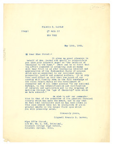 Letter from Francis P. Garvan to Effie Stroud