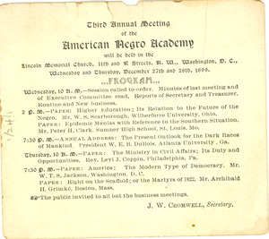 The Third Annual Meeting of the American Negro Academy