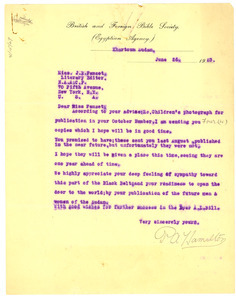 Letter from British and Foreign Bible Society to Jessie Fauset