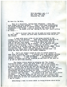 Letter from Shirley Graham to W. E. B. Du Bois