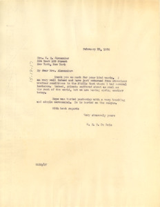 Letter from W. E. B. Du Bois to Mrs. E. R. Alexander