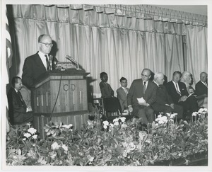 Jeremiah Milbank, Jr. speaking at commencement exercises