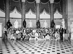 Congressman John W. Olver (right) with group of visitors to the capitol