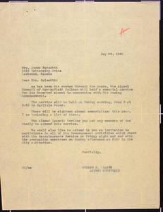 Letter to Florence Naismith from Draper (May 29, 1940)