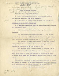 McCurdy's Dedication speech outline, 1912