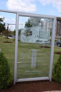 The Original Site of Basketball Panel in the Monument to the First Game of Basketball on Mason Square, 2011