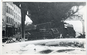 Molasses Flood, view below tracks of wreckage