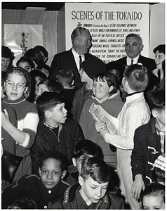 Mayor John F. Collins with unidentified children