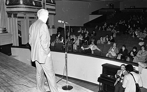 Mayor Kevin H. White onstage at Strand Theatre