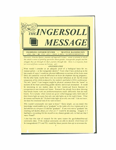 The Ingersoll Message, Vol. 2 No. 2 (April, 1996)