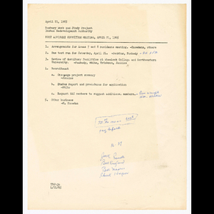 Agenda for Host Advisory Committee meeting on April 21, 1965