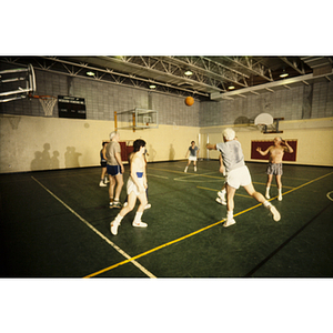 Group of players in a basketball game