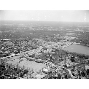 Suburban residential and industrial area, Leatherbee Company, unidentified