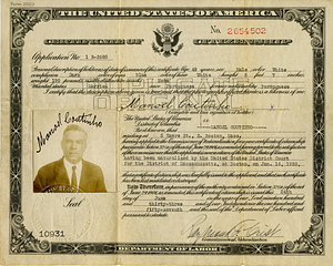 Manuel Coutinho citizenship certificate