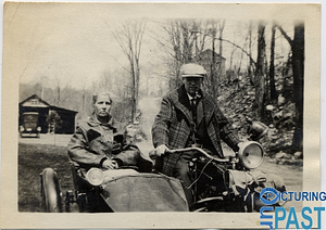 Anna Hanson Hickox and John Hickox on Motorcycle