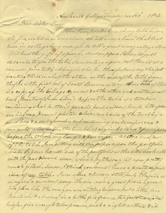 Letter from Amherst College student to his sister