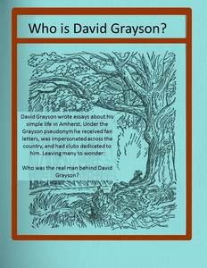 David Grayson Online Exhibit Flyer