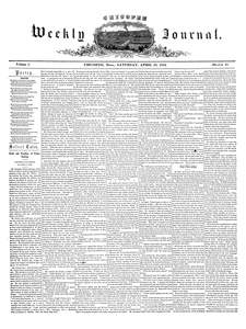 Chicopee Weekly Journal, April 22, 1854