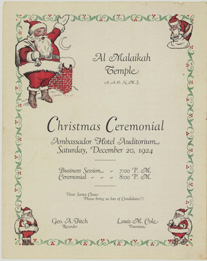 Christmas ceremonial and cornerstone program, 1924 December 20