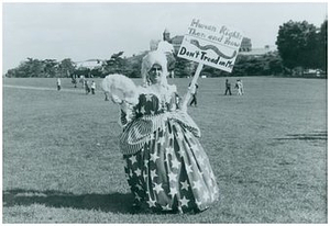 Unidentified Person as Miss Liberty at the 1979 March on Washington