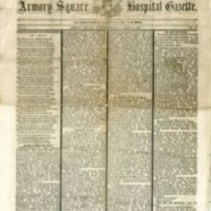 "Armory Square Hospital Gazette," Armory Square, Washington, D.C. Vol. 2, no. 64. Page 1.