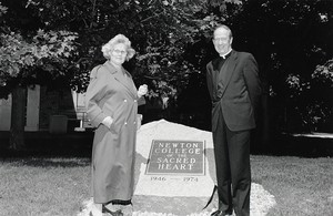 Rededication of a plaque for Newton College of the Sacred Heart, Helen Sweeney Doyle NC '50 & Fr. Monan