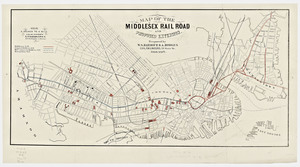 Map of the Middlesex railroad and proposed extension