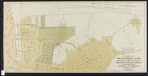 Plan of South Boston Flats: showing present condition and sketch of proposed docks and streets