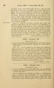 1804 Chap. 0066 An Act To Empower The Selectmen Of The Town Of Newbury ...