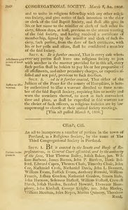 1807 Chap. 0104. An act to incorporate a number of persons in the town of Portland, as a Religious Society, by the name of The Third Congregational Society in Portland.