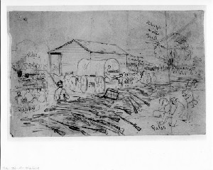 The Scene at Burkeville Station on the Southside Railroad (Capture of Petersburg)